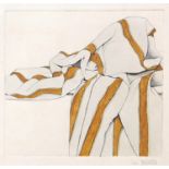 Nicholas Phillips - Abstract composition, creased table cloth, pencil signed etching in colour,