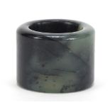 Chinese jade archer's ring, 3.5cm in diameter : For Further Condition Reports Please Visit Our