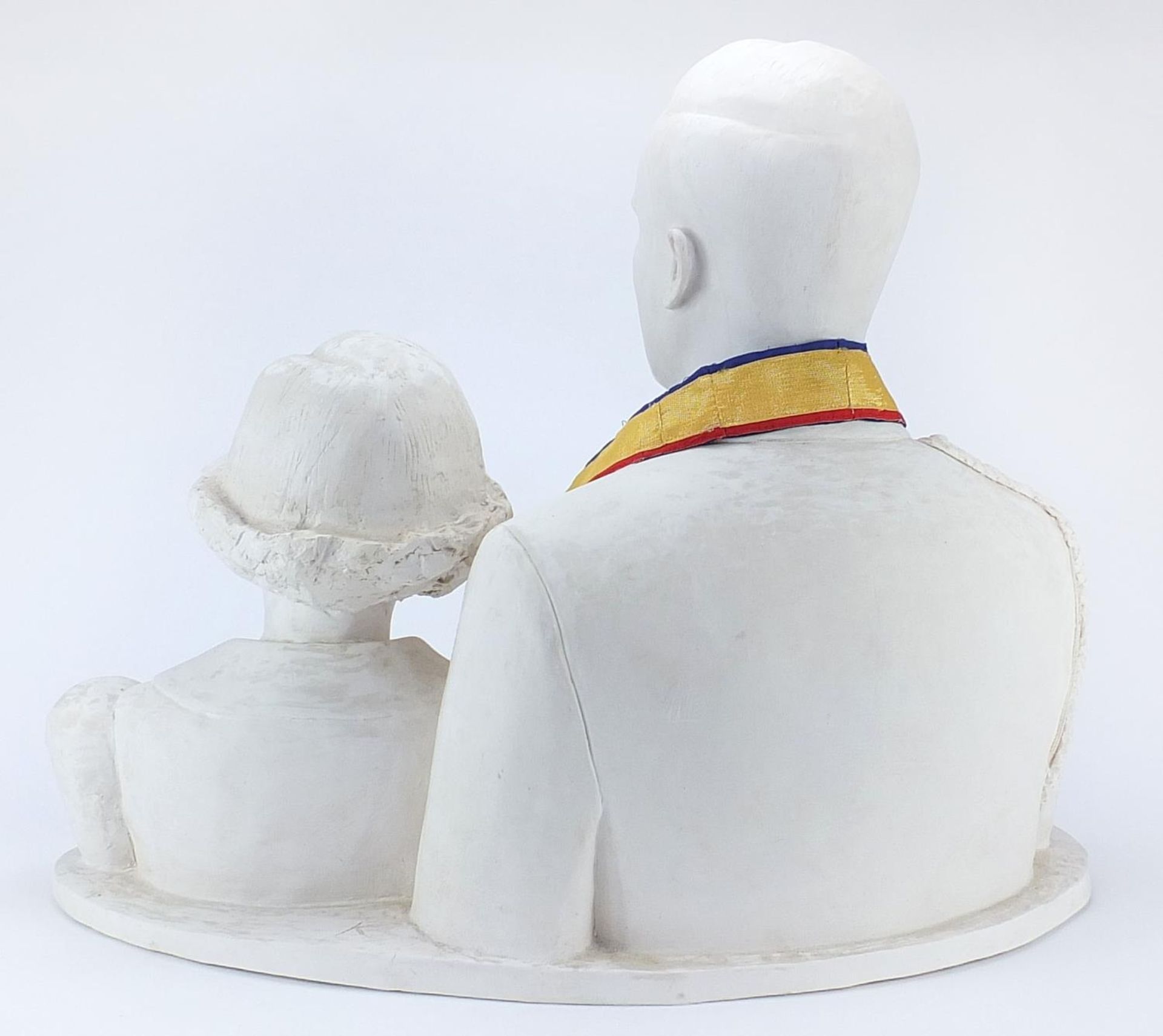 Large plaster sculpture of a man and girl, 65cm wide : For Further Condition Reports Please Visit - Image 4 of 7