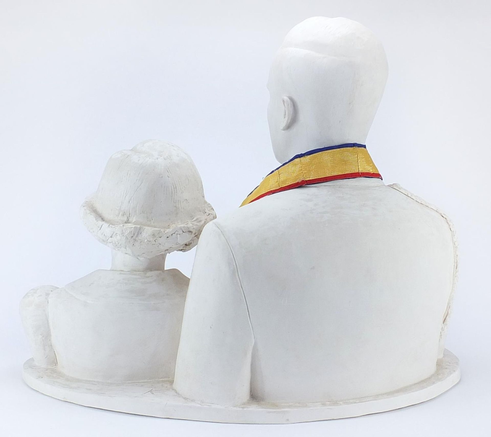 Large plaster sculpture of a man and girl, 65cm wide : For Further Condition Reports Please Visit - Bild 4 aus 7