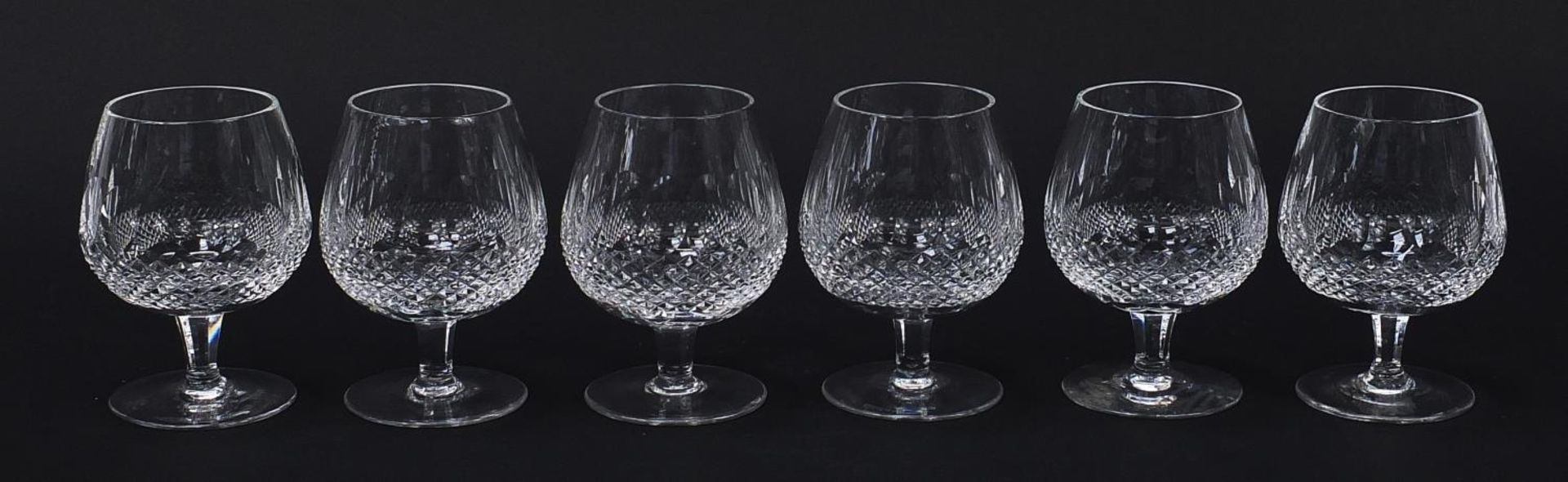 Set of six Waterford Crystal Colleen pattern brandy glasses with box, 13cm high : For Further - Image 2 of 8