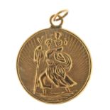 9ct gold St Christopher pendant, 2.5cm in diameter, 5.1g : For Further Condition Reports Please