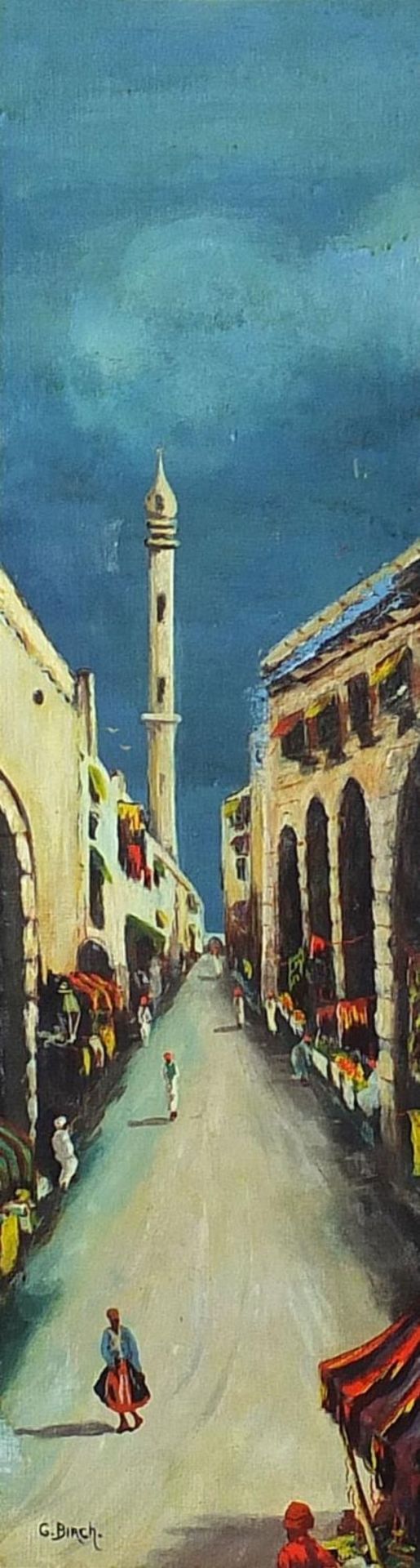 G Birch - Arab street scenes, pair of watercolours, Stacy Marks labels verso, mounted and framed, - Image 7 of 11