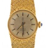 MW, ladies 9ct gold manual wristwatch with 9ct gold strap, 20mm in diameter, 31.0g : For Further