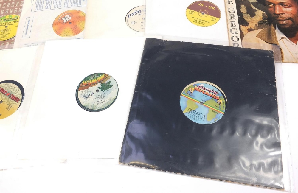 Reggae vinyl LP's and 12 inch singles including Lee Perry, Firehouse Crew, More Gregory, Gregory - Image 6 of 6