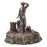 Elkington & Co silver plated stand with a sailor and lifebuoy, 22cm high : For Further Condition