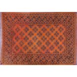 Middle Eastern brown ground rug with all over geometric design, 204cm x 153cm : For Further
