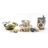 Antique and later china and glassware including Western Germany tankard, Murano glass bowl and