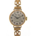 Sekonda, ladies 9ct gold wristwatch with 9ct gold strap, 19mm in diameter, 13.8g : For Further