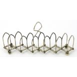 Silver plated concertina toast rack numbered 891, 17.5cm high : For Further Condition Reports Please