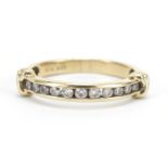 9ct gold diamond half eternity ring, approximately 0.3 carat in total, size P, 2.6g : For Further