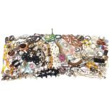 Collection of vintage and later costume jewellery including bangles and bead necklaces : For Further