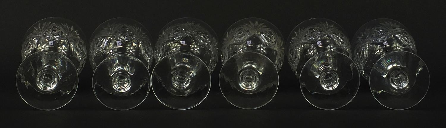 Set of six Webb cut crystal wine glasses, 16cm high : For Further Condition Reports Please Visit Our - Image 6 of 6