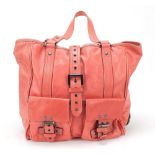 Mulberry coral leather ladies handbag, 36cm wide : For Further Condition Reports Please Visit Our