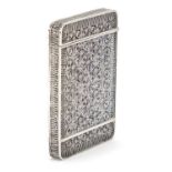 Unmarked silver filigree card case, 7.8cm x 5.4cm, 34.7g : For Further Condition Reports Please