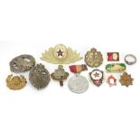 British, German and Russian militaria including badges and ring : For Further Condition Reports