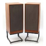 Pair of Spendor BCIII speakers with stands, serial number 83, the speakers 80cm H x 39.5cm W x 39.