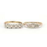 Two 9ct gold diamond rings, size N, 3.8g : For Further Condition Reports Please Visit Our