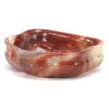 19th century Continental carved agate dish, 7.5cm wide : For Further Condition Reports Please