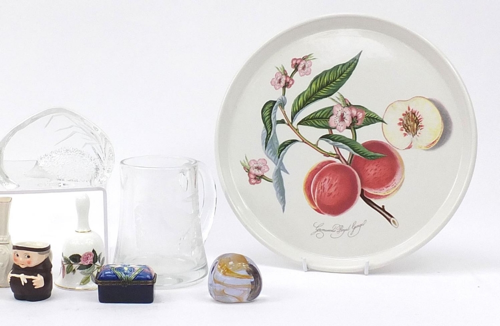 Collectable china and glassware including a Portmeirion plate, Poole badger, Belleek porcelain vases - Image 3 of 5
