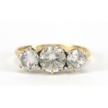 9ct gold clear stone ring(tests as sapphire), size M, 1.7g : For Further Condition Reports Please