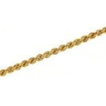 9ct gold rope twist necklace, 50cm in length, 9.5g : For Further Condition Reports Please Visit