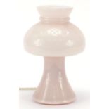 Murano pink glass table lamp, 24cm high : For Further Condition Reports Please Visit Our Website -