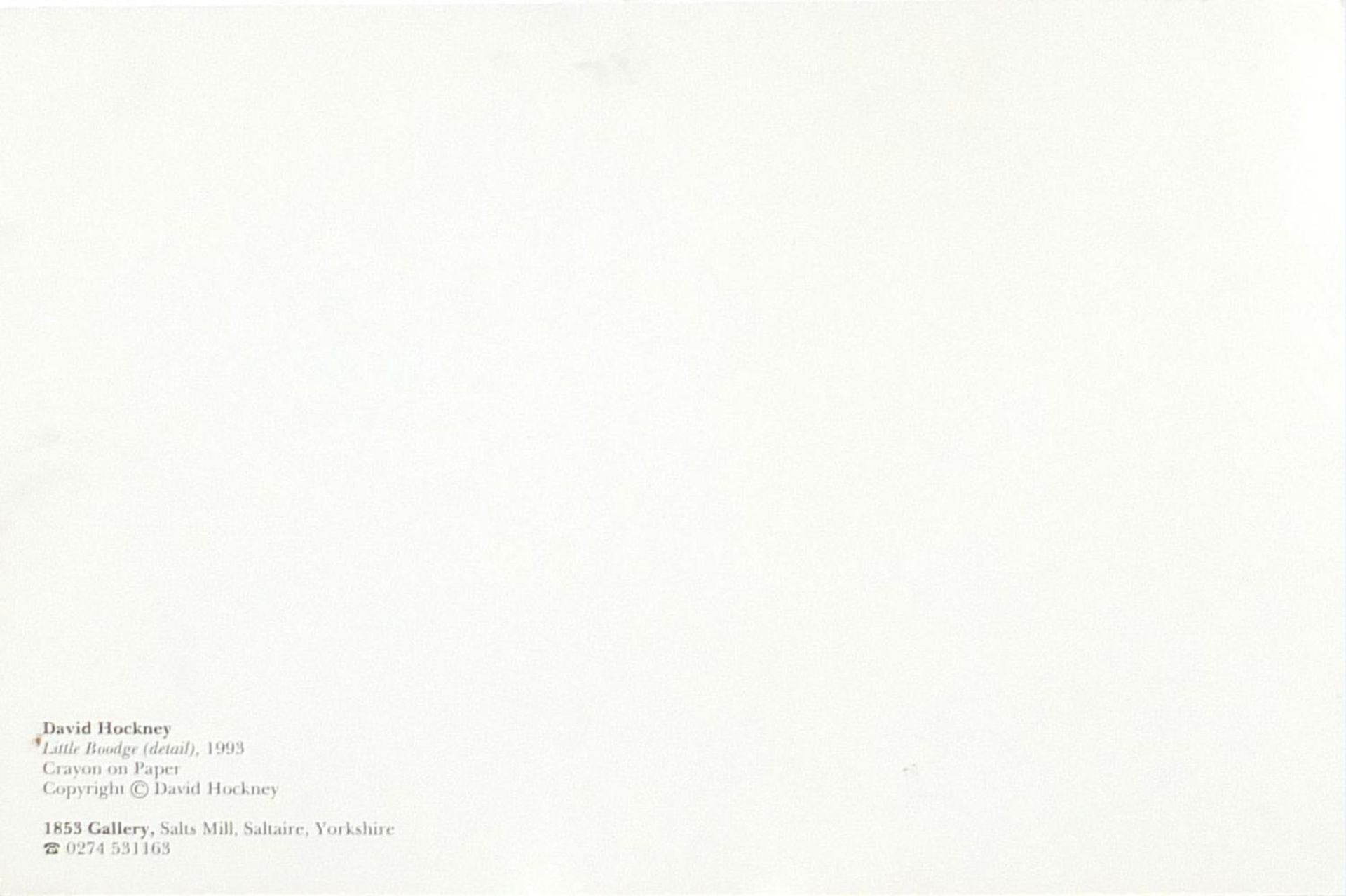 David Hockney - Little Boodge, 1990's lithograph, details verso, unframed, 42cm x 28cm PROVENANCE: - Image 4 of 5