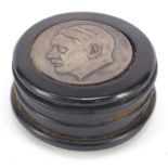 German military interest Adolf Hitler design snuff box, 5cm in diameter : For Further Condition