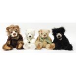 Four Charlie Bears teddy bears with jointed limbs, the largest 54cm high : For Further Condition