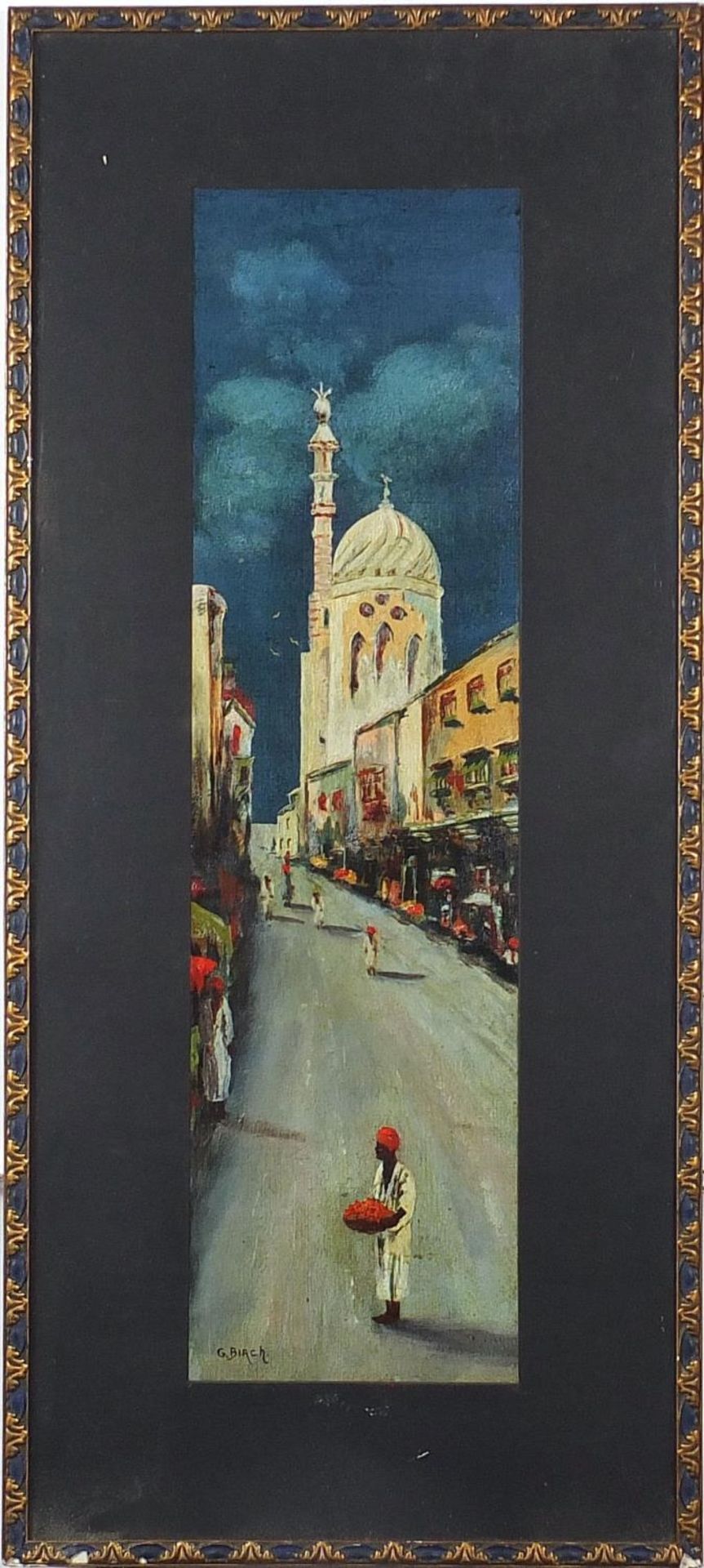 G Birch - Arab street scenes, pair of watercolours, Stacy Marks labels verso, mounted and framed, - Image 3 of 11