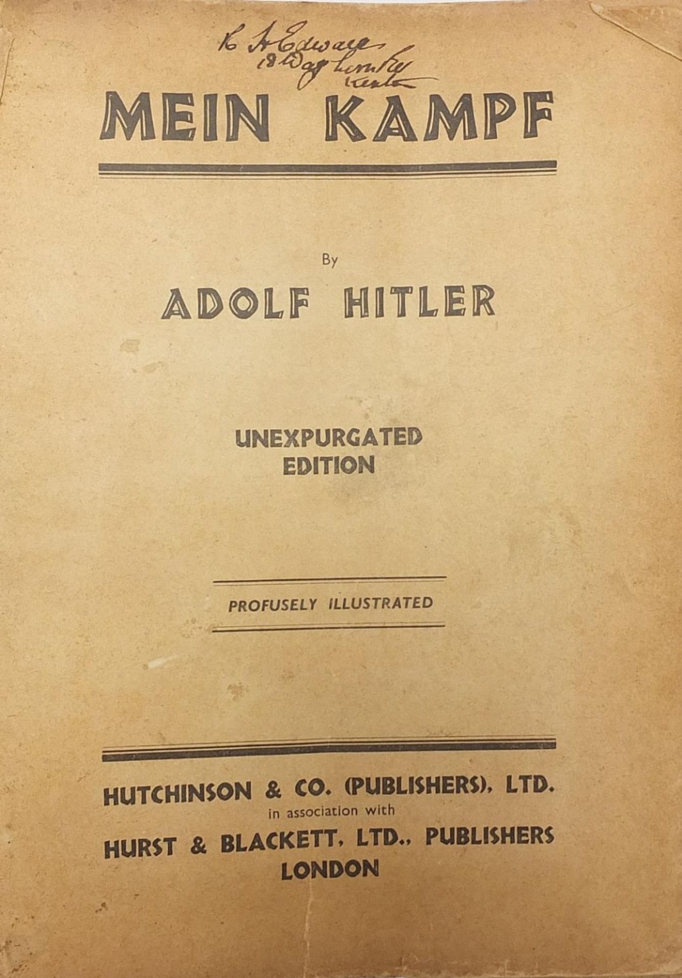 Mein Kampf by Adolf Hitler, unexpurgated edition arranged in a binder : For Further Condition - Image 2 of 4