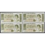 Four Government of St Helena one pound notes with consecutive serial numbers, 364423-364426 : For