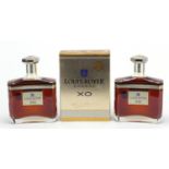 Two bottles of Louis Royer XO cognac, one with box : For Further Condition Reports Please Visit