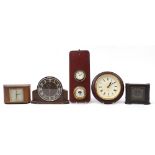 Vintage and later clocks and barometers including Wempe of Hamburg, Smiths, Temco and Metamec, the