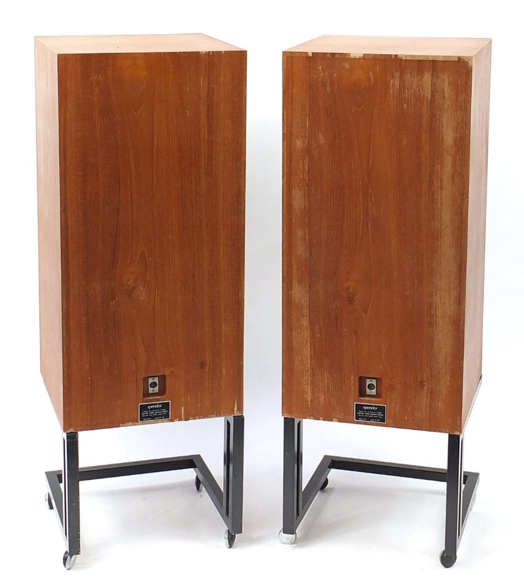 Pair of Spendor BCIII speakers with stands, serial number 83, the speakers 80cm H x 39.5cm W x 39. - Bild 4 aus 5