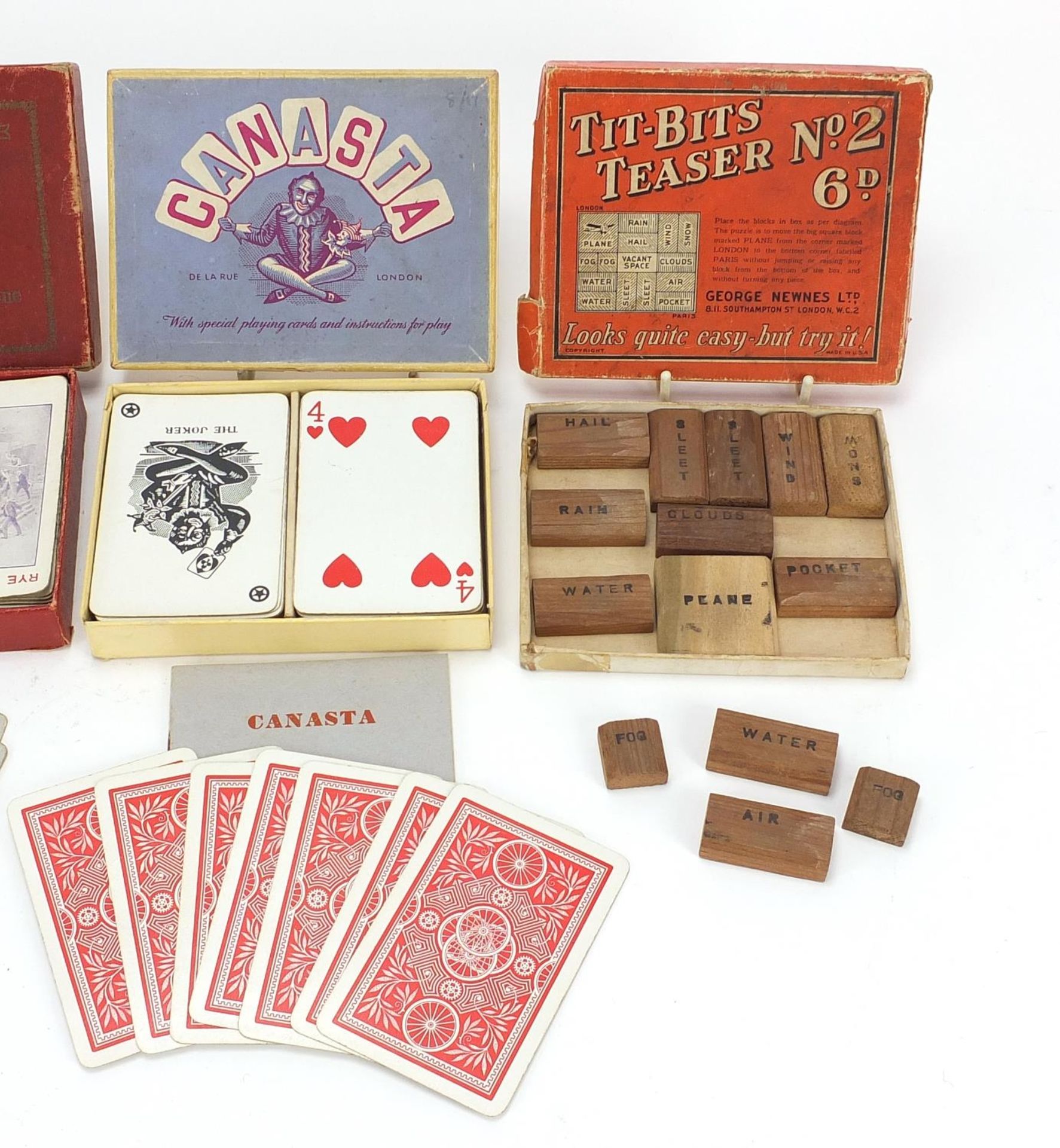 Four vintage games comprising Pit, Tit-Bits Teaser and Canasta : For Further Condition Reports - Image 3 of 3