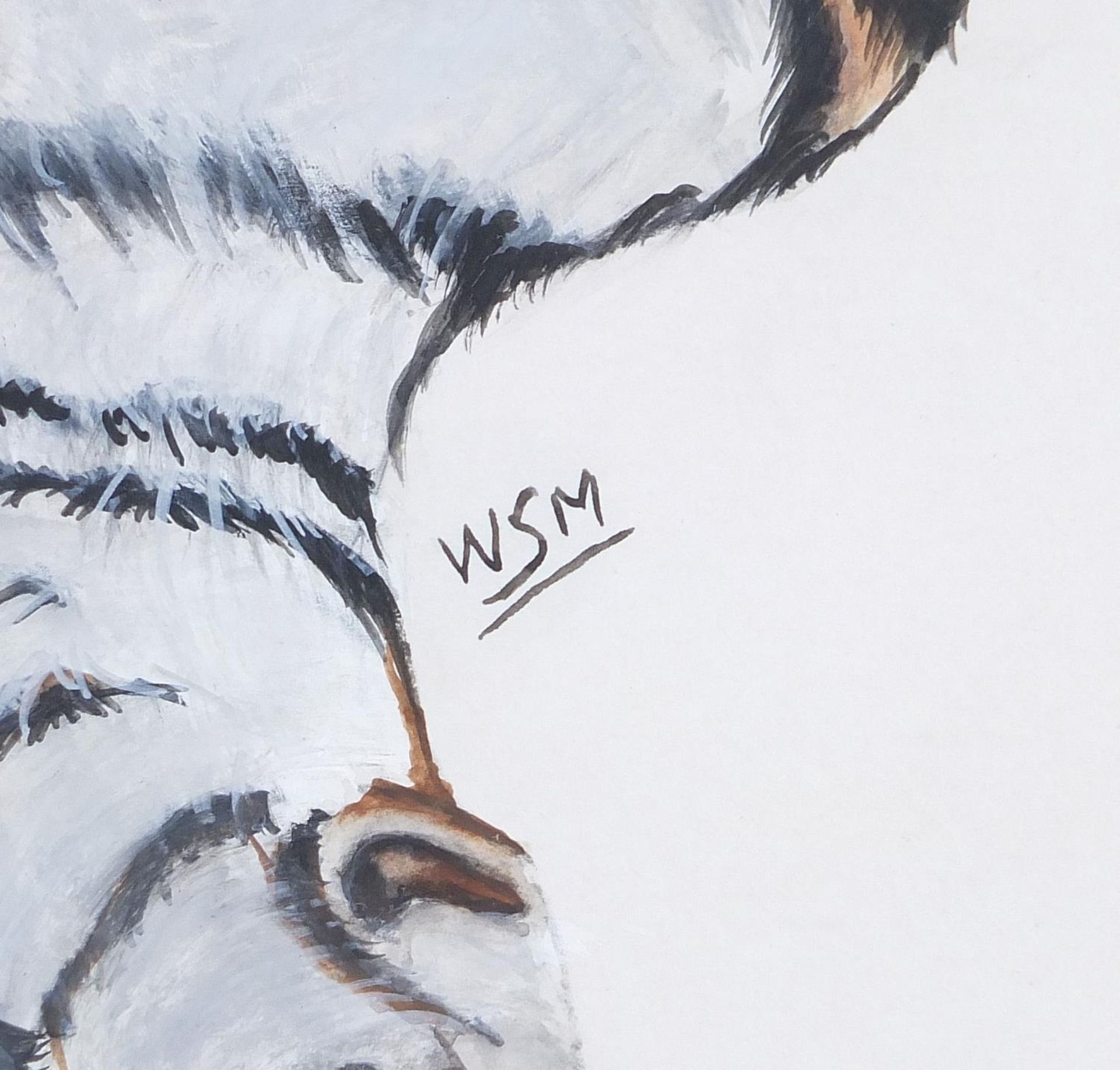 Will Smith - Young tiger playing, watercolour, monogrammed, mounted, framed and glazed, 57cm x - Image 3 of 4