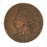 Large American one cent bronze medallion, 12cm in diameter : For Further Condition Reports Please