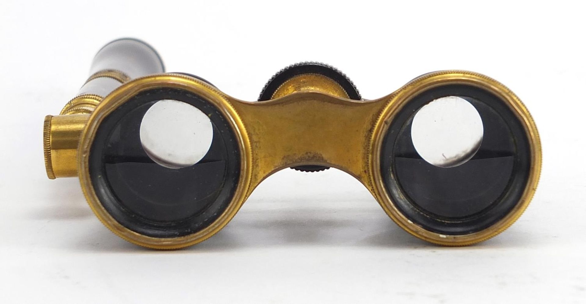 Pair of Victorian faux tortoiseshell opera glasses with side arm : For Further Condition Reports - Image 3 of 12
