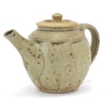 Jim Malone, studio pottery teapot having a celadon glaze, 21cm in length : For Further Condition