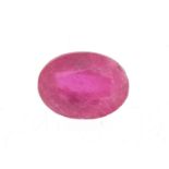 Oval pink/red ruby gemstone with certificate, 4.55 carat : For Further Condition Reports Please