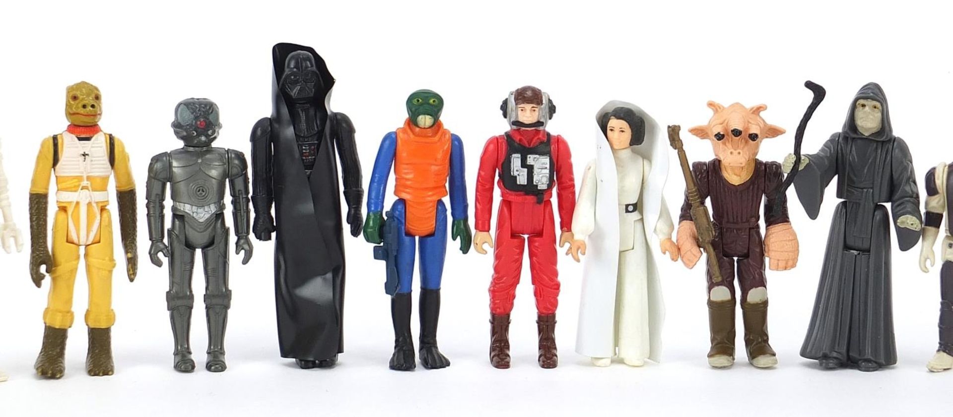Fifteen vintage Star Wars action figures with accessories including Walrus man, Darth Vader, Luke - Image 3 of 7