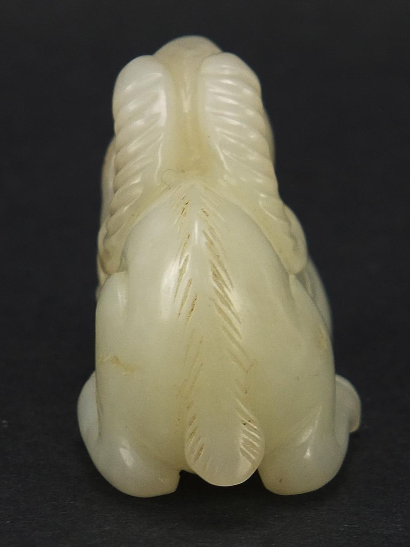 Chinese white jade carving of a ram, 5.5cm in length : For Further Condition Reports Please Visit - Image 4 of 7