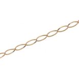 9ct gold long link necklace, 52cm in length, 4.8g : For Further Condition Reports Please Visit Our