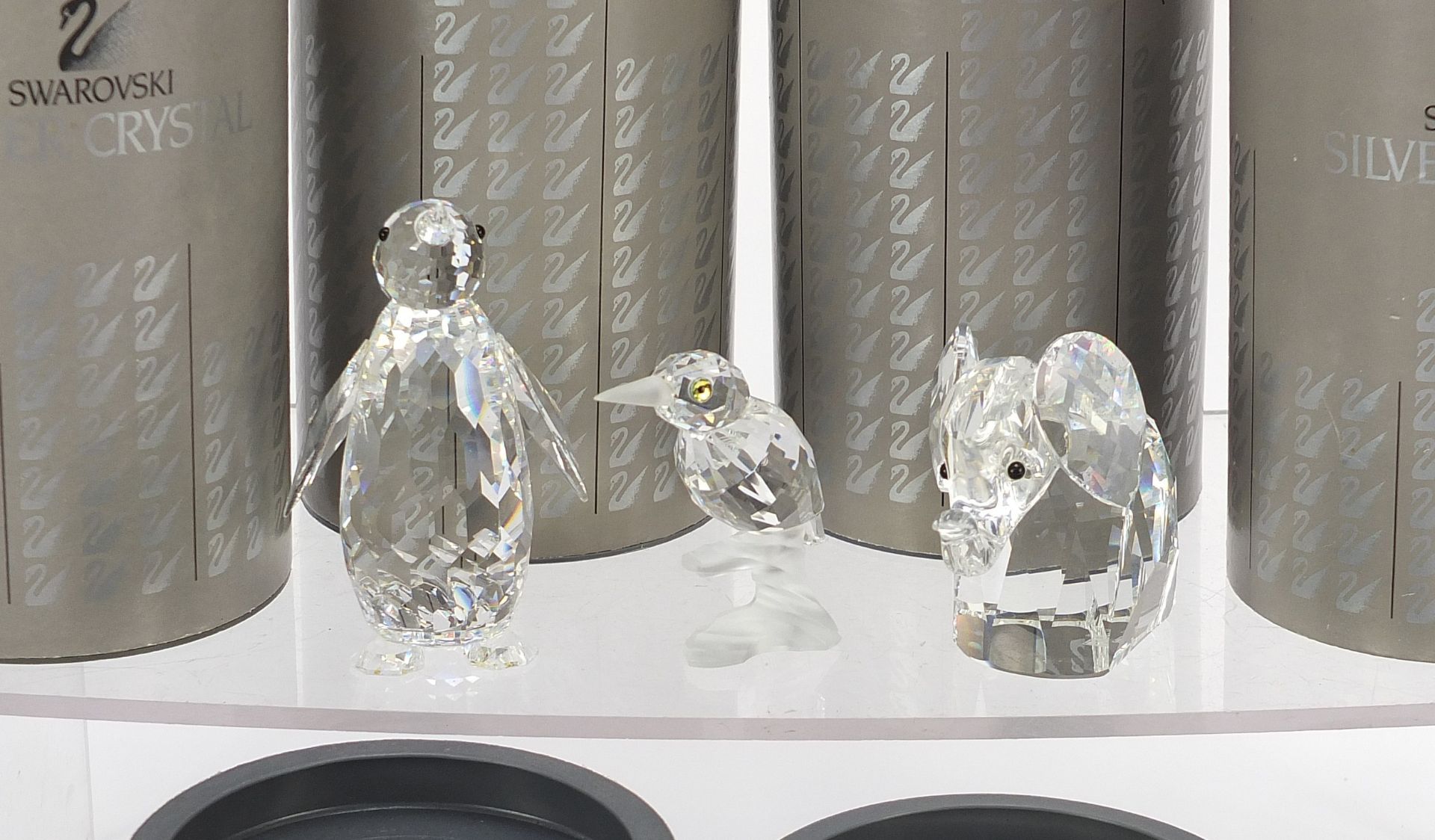 Eight Swarovski Crystal animals with boxes, including penguin, hedgehog and owl, the largest 8cm - Image 2 of 5