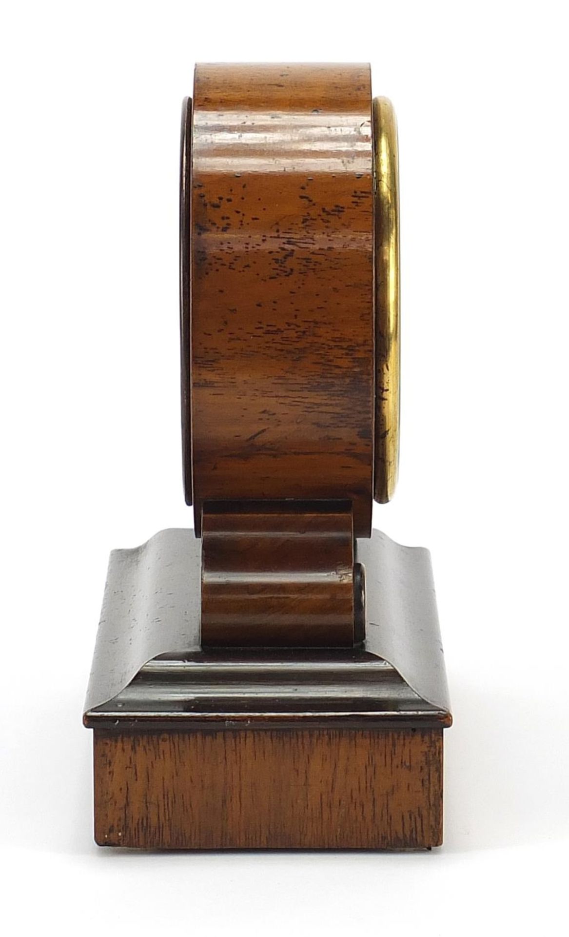 19th century walnut mantle clock with Roman numerals, the movement impressed V.A.P Brevete, 22.5cm - Image 7 of 7