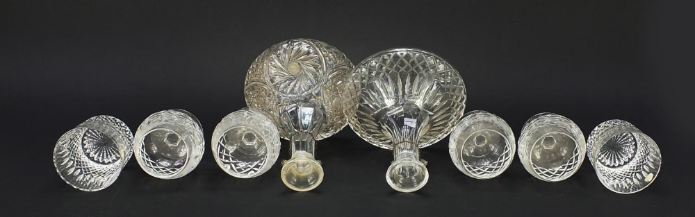 Glassware and a silver brandy decanter label, comprising two ship's decanters, set of four Waterford - Image 6 of 8