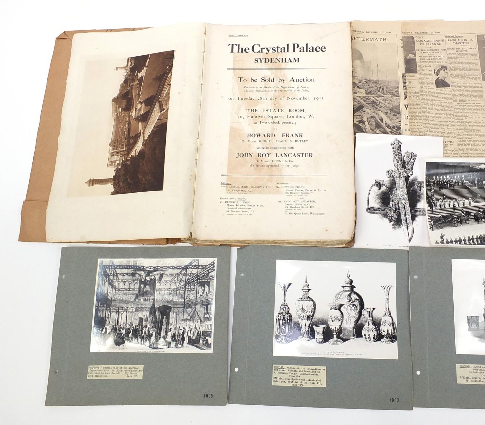 Early 20th century Crystal Palace Exhibition ephemera including Sydenham 1911 Auction Catalogue, - Image 3 of 9