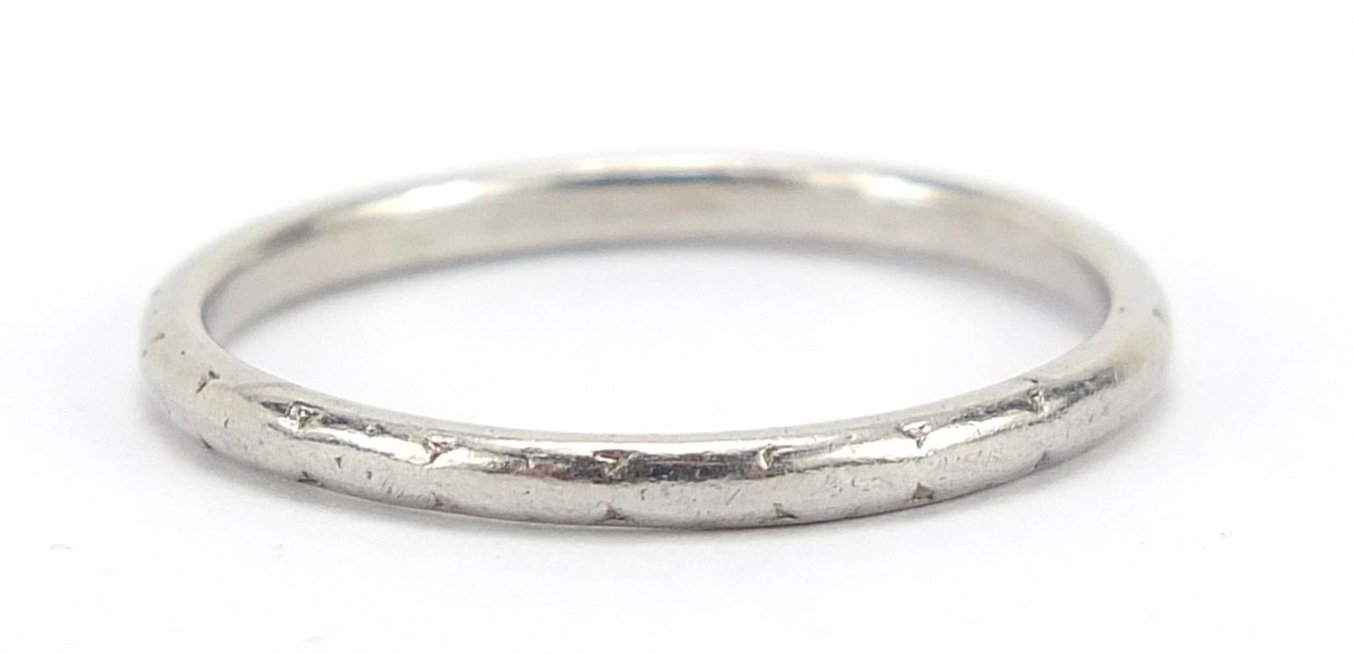 Platinum wedding band, size O/P, 2.8g : For Further Condition Reports Please Visit Our Website - - Image 3 of 7